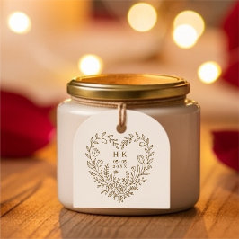 Minimal Boho Floral Heart-Shape Wedding Bouquet Gummistempel