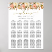 Minimal Boho Floral Wedding Chart Poster (Vorne)