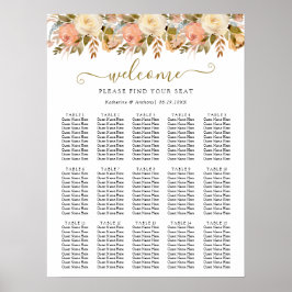 Minimal Boho Floral Wedding Chart Poster