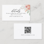 Minimal Boho Floral Wedding Details Karte (Vorne/Hinten)