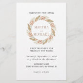 Minimal Boho Floral Wedding Einladung (Vorderseite)