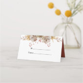 Minimal Boho Floral Wedding Folded Platzkarte (Vorderseite)