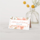 Minimal Boho Floral Wedding Folded Platzkarte (Rückseite)