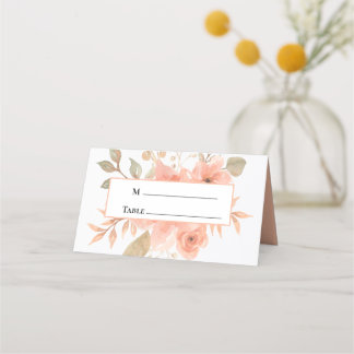 Minimal Boho Floral Wedding Folded Platzkarte