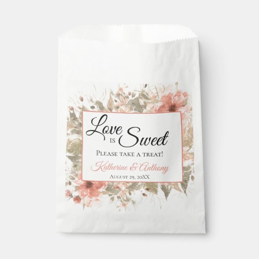 Minimal Boho Floral Wedding Gastgeschenk Hochzeit Geschenktütchen (Vorderseite)