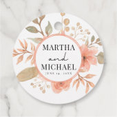 Minimal Boho Floral Wedding Geschenkanhänger (Rückseite)