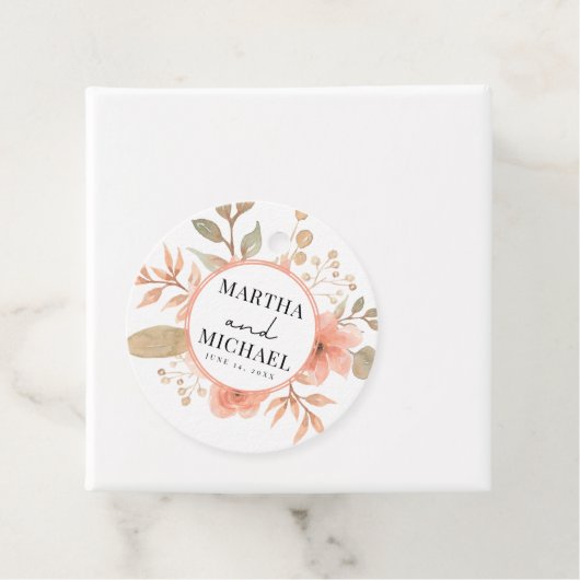 Minimal Boho Floral Wedding Geschenkanhänger (Beispiel)