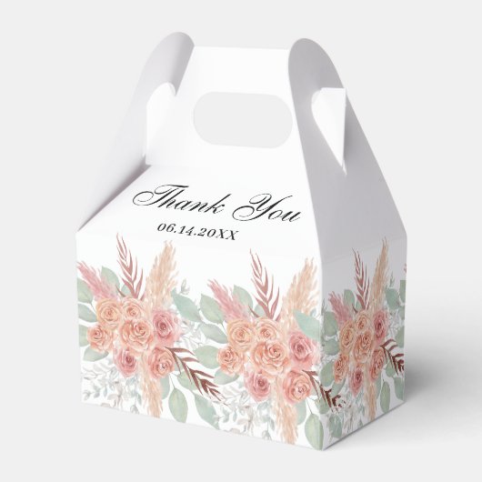 Minimal Boho Floral Wedding Geschenkschachtel (Rückseite)