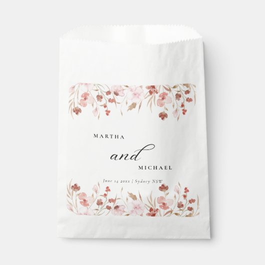 Minimal Boho Floral Wedding Geschenktütchen (Vorderseite)
