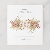 Minimal Boho Floral Wedding Platzkarte (Außenseite Aufgefaltet)