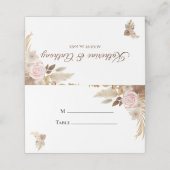 Minimal Boho Floral Wedding Platzkarte (Außenseite Aufgefaltet)