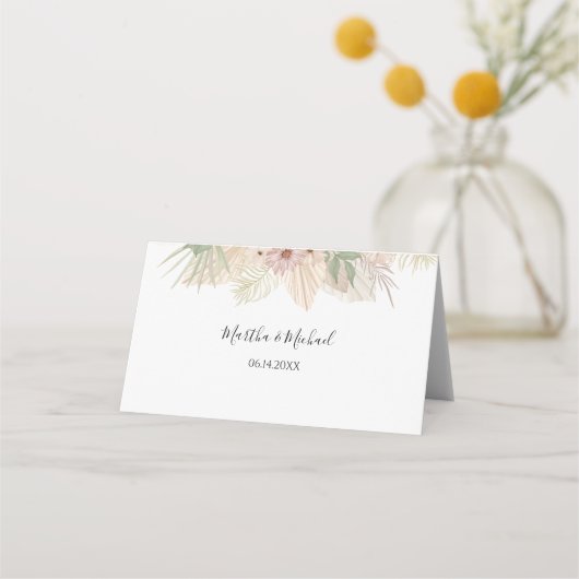 Minimal Boho Floral Wedding Platzkarte (Rückseite)