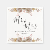 Minimal Boho Floral Wedding Serviette (Vorderseite)