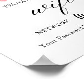 Minimal Boho Floral Wedding Wifi Poster (Ecke)