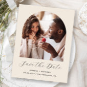 Minimal Boho Foto Arch Beige Ren Save the Date Postkarte