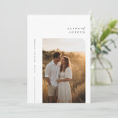 Minimal Boho Foto Wedding Einladung (Stehend Vorderseite)