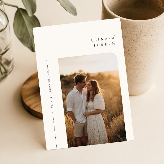 Minimal Boho Foto Wedding Einladung