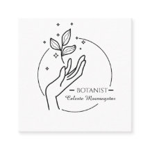 Minimal Boho Hand & Blätter Botanist Logo