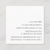 Minimal Boho Hand & Blätter Botanist Logo Square B Quadratische Visitenkarte (Rückseite)