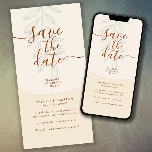 Minimal Boho Herbsttone Hochzeit