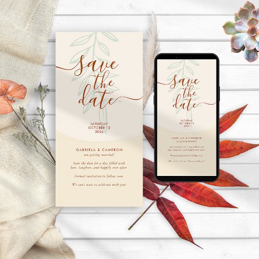 Minimal Boho Herbsttone Hochzeit
