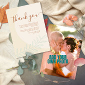 Minimal Boho Herbsttone Hochzeit Dankeskarte