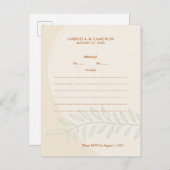 Minimal Boho Herbsttone Hochzeit Einladungspostkarte (Vorne/Hinten)