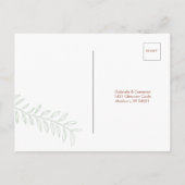 Minimal Boho Herbsttone Hochzeit Einladungspostkarte (Rückseite)