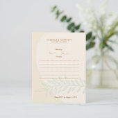 Minimal Boho Herbsttone Hochzeit Einladungspostkarte (Stehend Vorderseite)