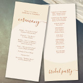 Minimal Boho Herbsttone Hochzeit Programm