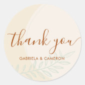 Minimal Boho Herbsttone Hochzeit Runder Aufkleber (Vorderseite)