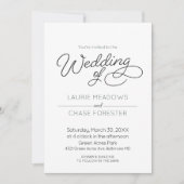 Minimal Boho Hochzeitseinladung Einladung (Vorderseite)