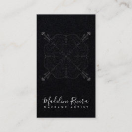 Minimal Boho Mandala Yoga Macrame Business Card Visitenkarte