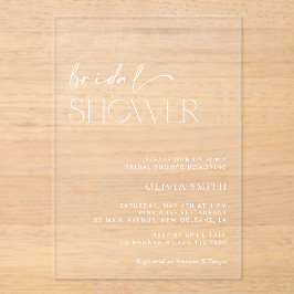 Minimal Boho, Minimalistisch, Modernes Brautparty Acryleinladungen