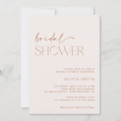 Minimal Boho, modern, Terracotta, Brautparty Einladung (Vorderseite)