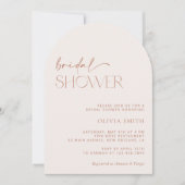 Minimal Boho, modern, Terracotta, Brautparty Einladung (Vorderseite)