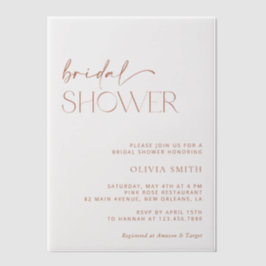 Minimal Boho, modern, Terracotta, Brautparty Pergament Einladungen