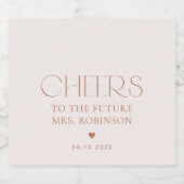 Minimal Boho, modern, Terracotta, Brautparty Schaumweinetikett (Einzelnes Label)