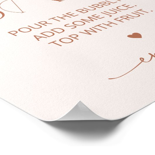 Minimal Boho, modern, Terracotta, Mimosa Bar Poster (Ecke)