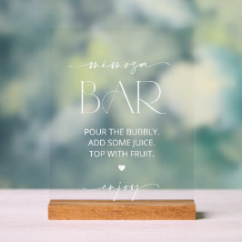 Minimal Boho, Modernes Brautparty, Mimosa Bar Acrylschild
