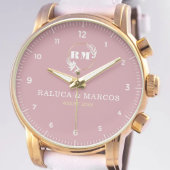 Minimal Boho Monogram Couple Name Armbanduhr