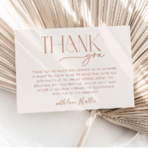 Minimal Boho Neutral Brautparty Danke Karte