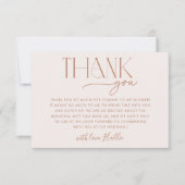 Minimal Boho Neutral Brautparty Danke Karte (Vorderseite)