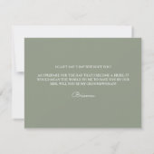 Minimal Boho Sage Green Groomswoman Vorschlag Card (Rückseite)