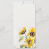 Minimal Boho Sunflower Rustic Wedding Menu Card Einladung (Rückseite)
