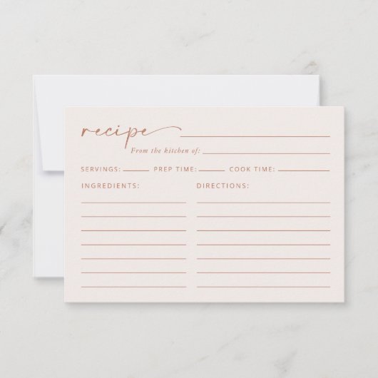 Minimal Boho, Terracotta, Brautparty Rezept (Vorderseite)