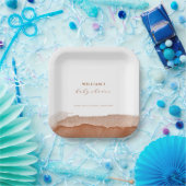 Minimal Boho Terracotta Ombre Desert Baby Dusche Pappteller (Party)