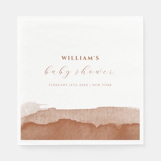 Minimal Boho Terracotta Ombre Desert Baby Dusche Serviette (Vorderseite)