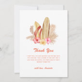 Minimal Boho Tropical Blume SurfIng Babydusche Dankeskarte (Vorderseite)