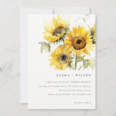 Minimal Boho Wasserfarbe Sonnenblume Rustikale Hoc Einladung (Vorderseite)